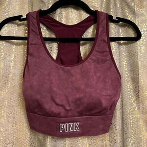 PINK Victorias Secret Maroon Burgundy Racerback Sports Bra Medium